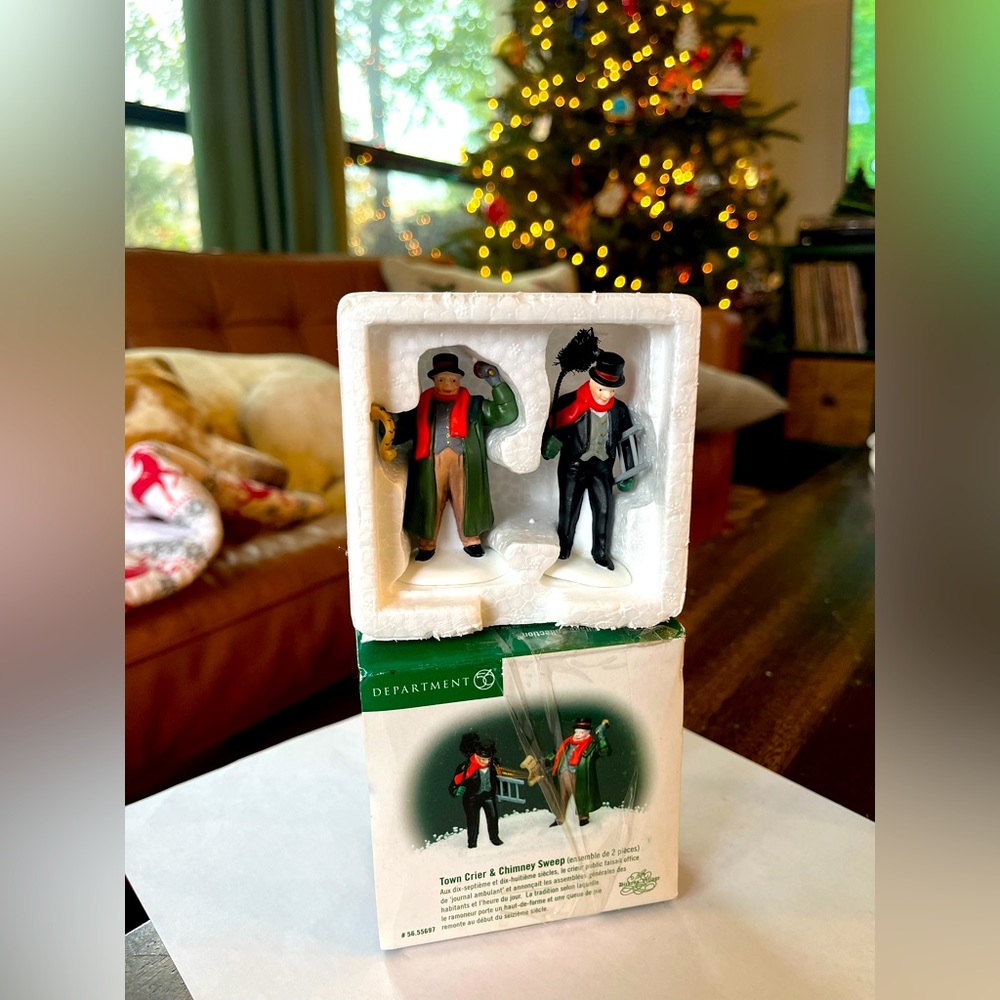 Dept 56 Heritage Village Collection Town Crier and Chimney Sweep in Orig Box